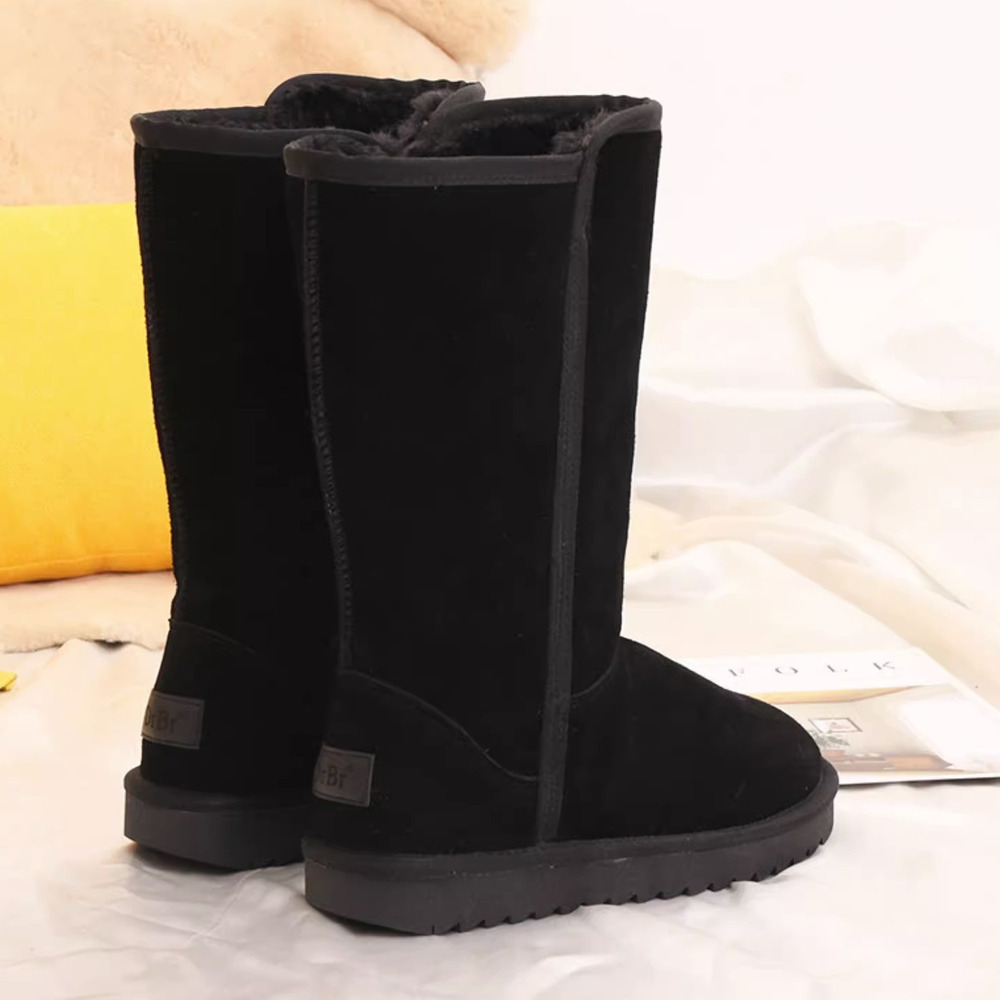 Women's Tall Faux Fur Lined Winter Snow Boots Suede Warm Non-Slip Boots for Cold Weather Outdoor Daily Wear - view 7