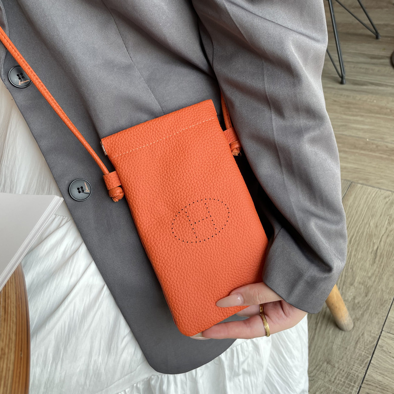 Top Layer Cowhide Mini Women's Shoulder Versatile Genuine Leather Phone Crossbody Makeup Lipstick Bag