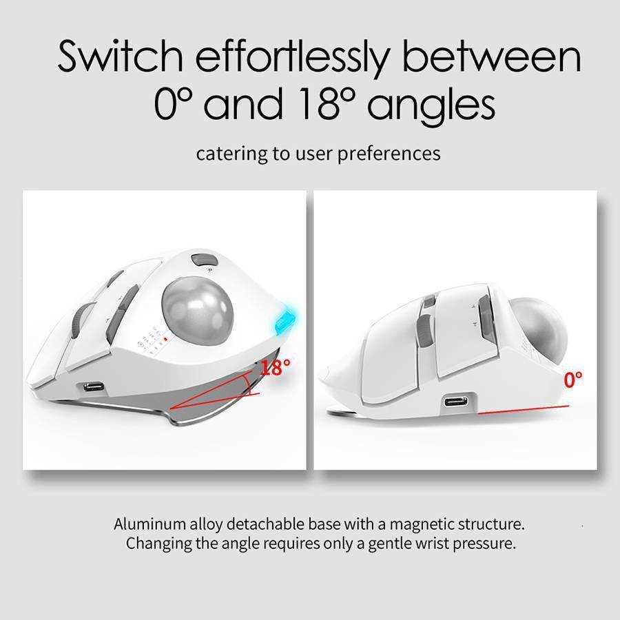 Trackball wireless mouse with Bluetooth = 2.4G silent programmable ergonomic drawing office ball mouse H260527