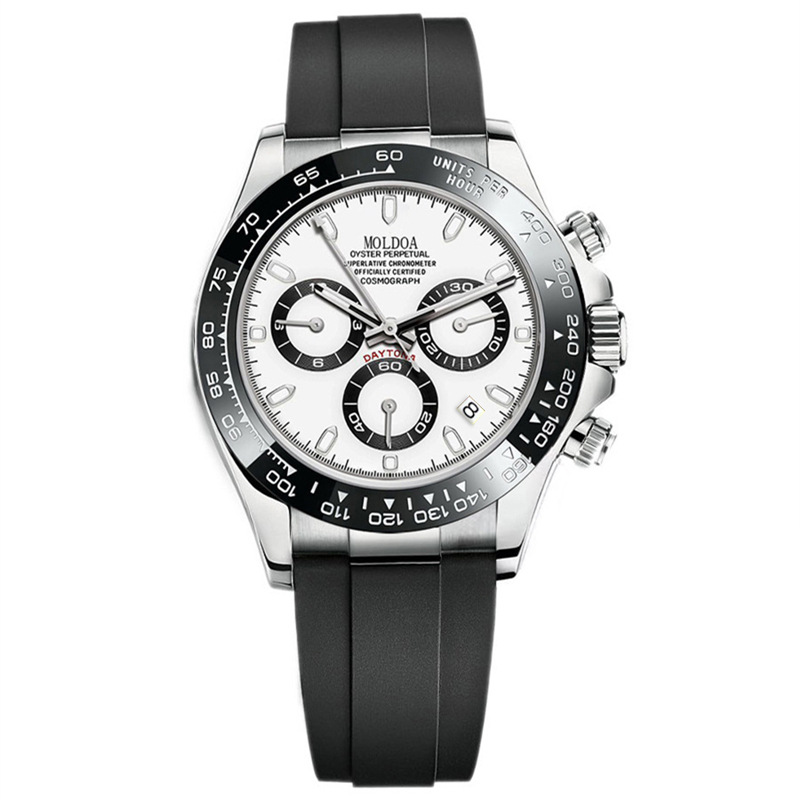 Light Luxury Panda Disc Three Eye Timing Mens Watch Waterproof Night Light Sports Watch The First Choice For Street Business Dual Use Gift Giving
