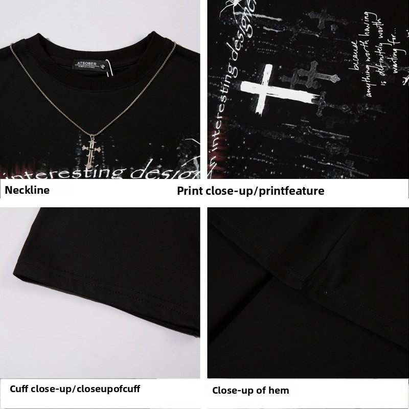 Summer Luxury Young Men's Designer Loose Fit Plus Size T-shirt High Street Graffiti Letter Print Short Sleeved Outdoor Casual Elastic Breathable 