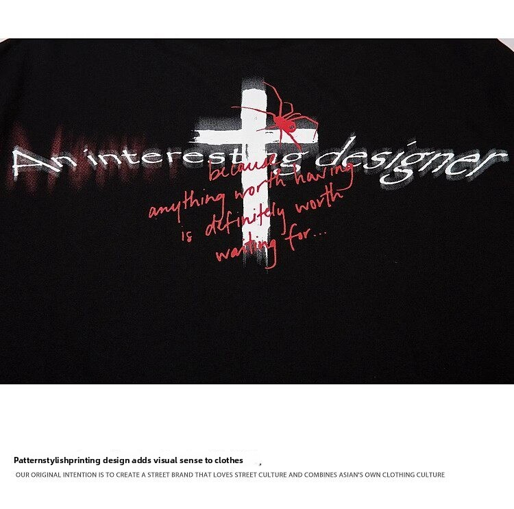 Summer Luxury Young Men's Designer Loose Fit Plus Size T-shirt High Street Graffiti Letter Print Short Sleeved Outdoor Casual Elastic Breathable 