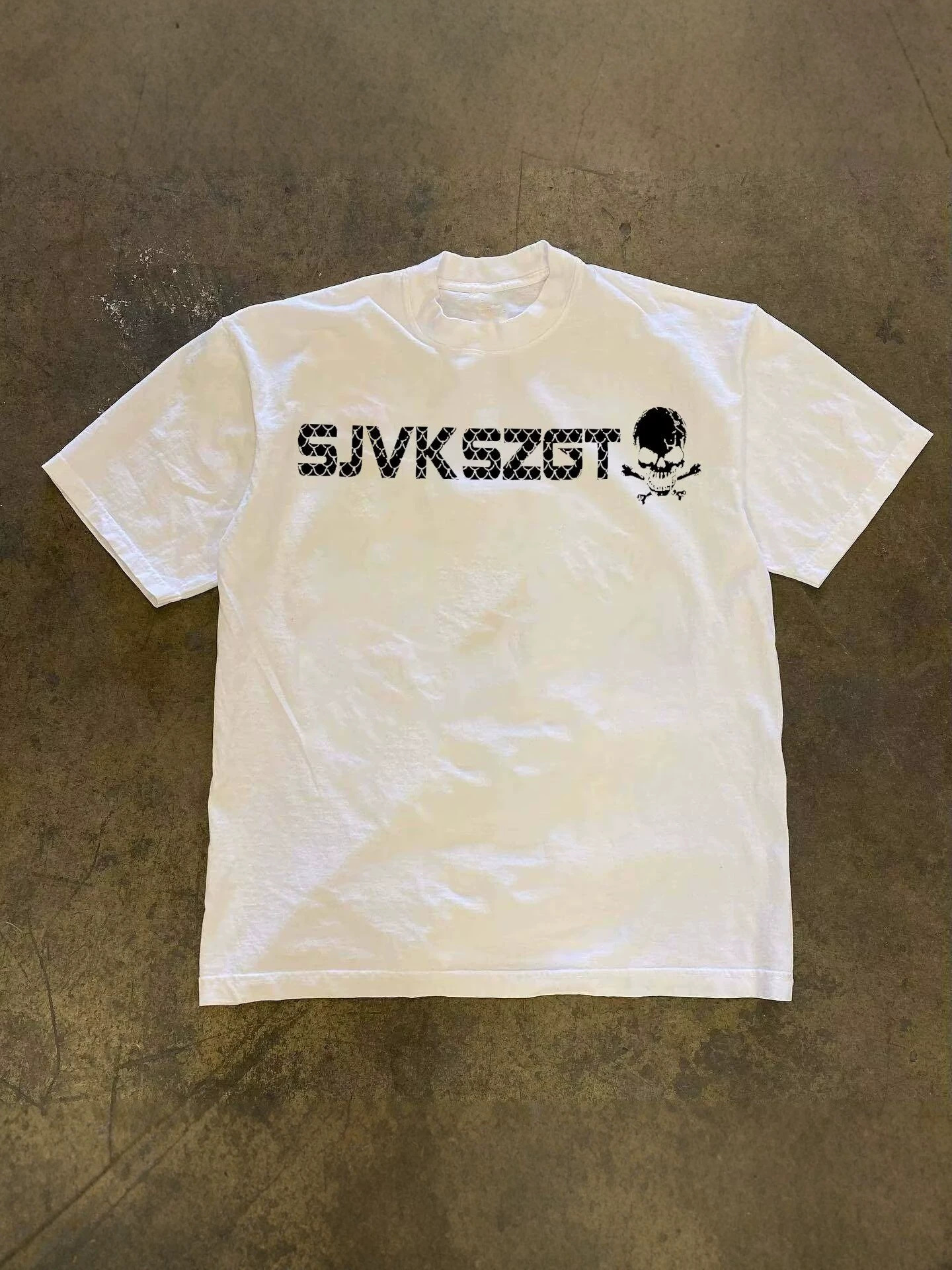 2026 Summer American High Street T-Shirt, Men's Loose Skull Print Short Sleeve, Chinese Streetwear Plus Size Casual Tee