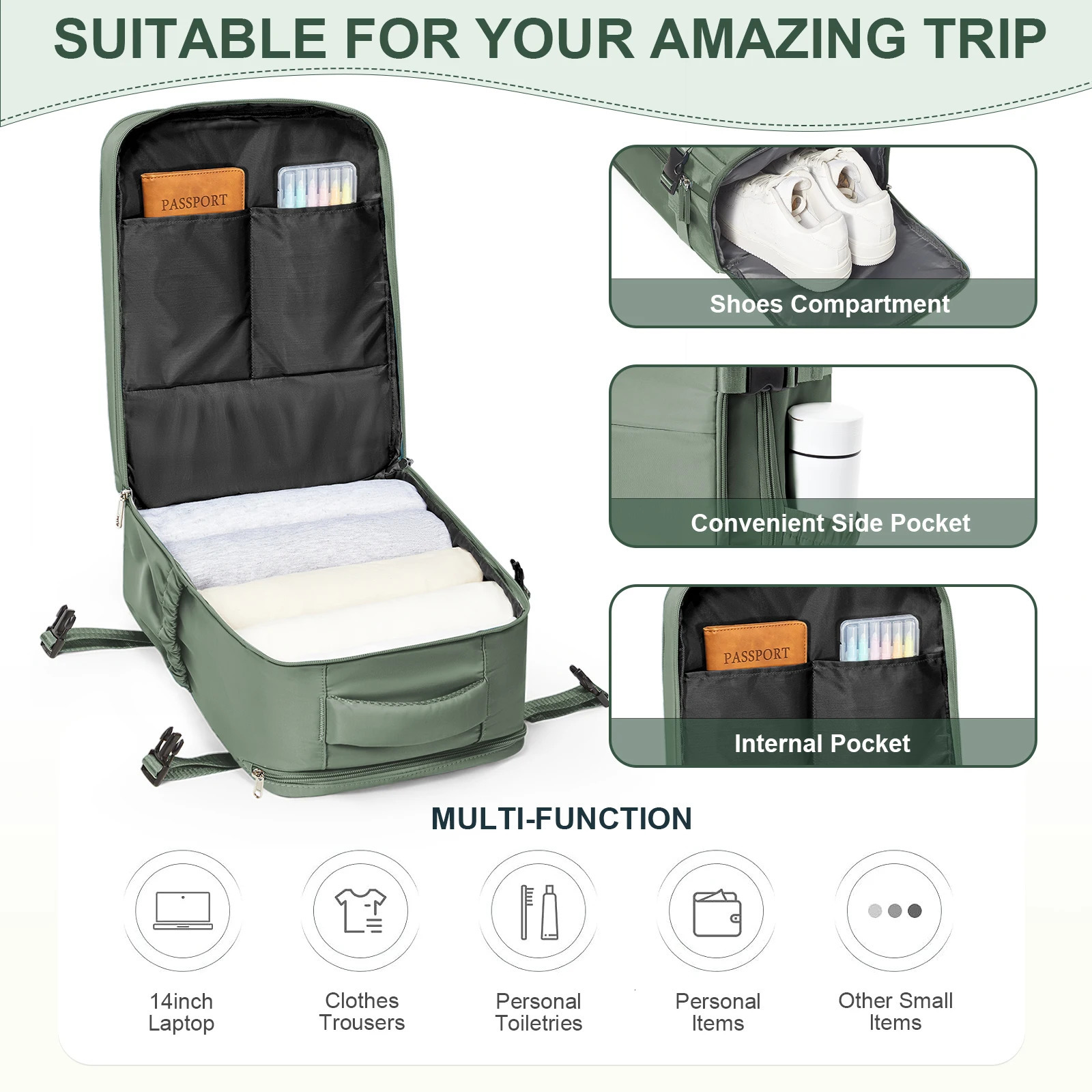 Ryanair Backpack 40x30x20 Cabin Bag Travel for Men Women Hand Luggage Leisure Laptop mochila para viaje cabina y260615 - view 4