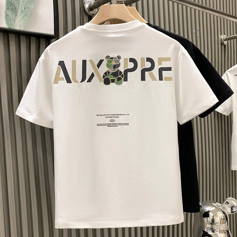 European Streetwear Trendy Brand 2026 New Summer Printed Short Sleeve T-Shirt, Men's Loose Crew Neck Heavyweight Casual Top