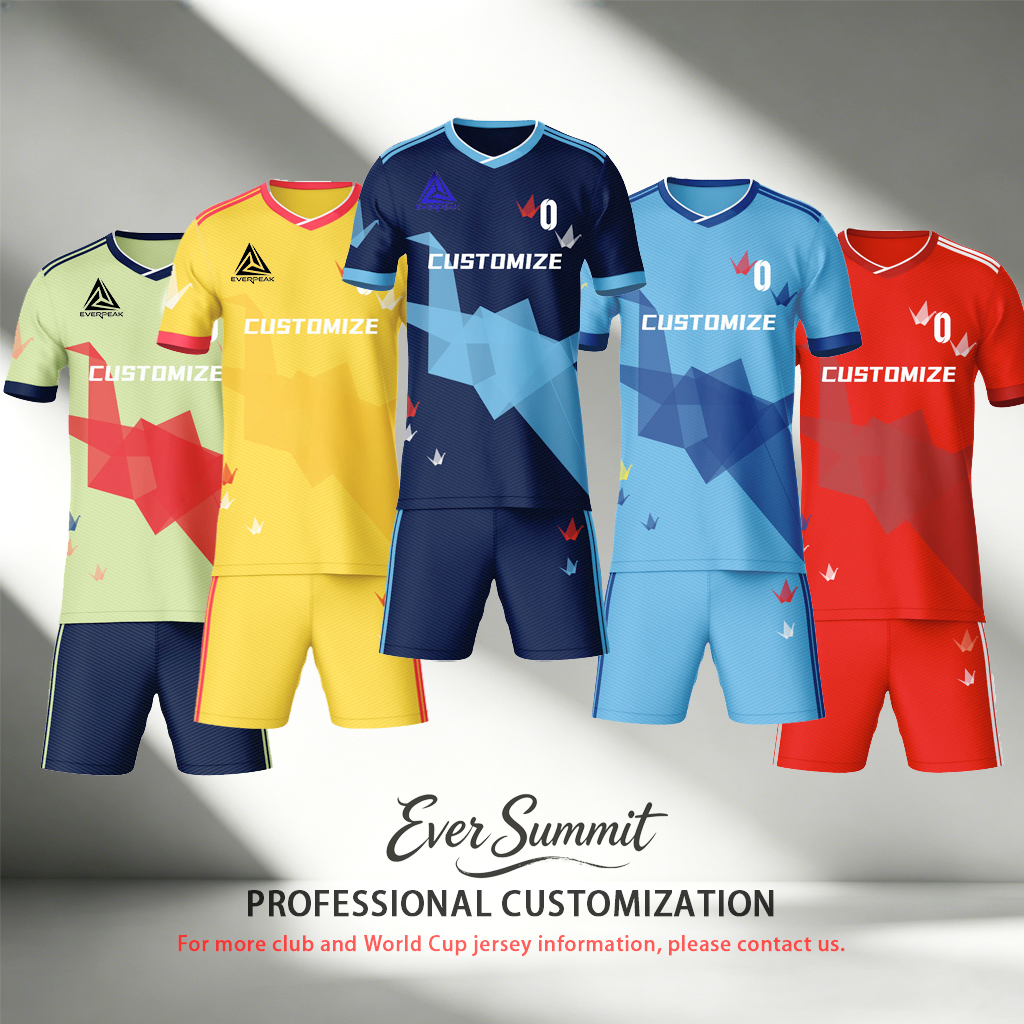 Custom Color Block Soccer Uniform Set Breathable Polyester OEM Football Jersey Shorts for Team Matches