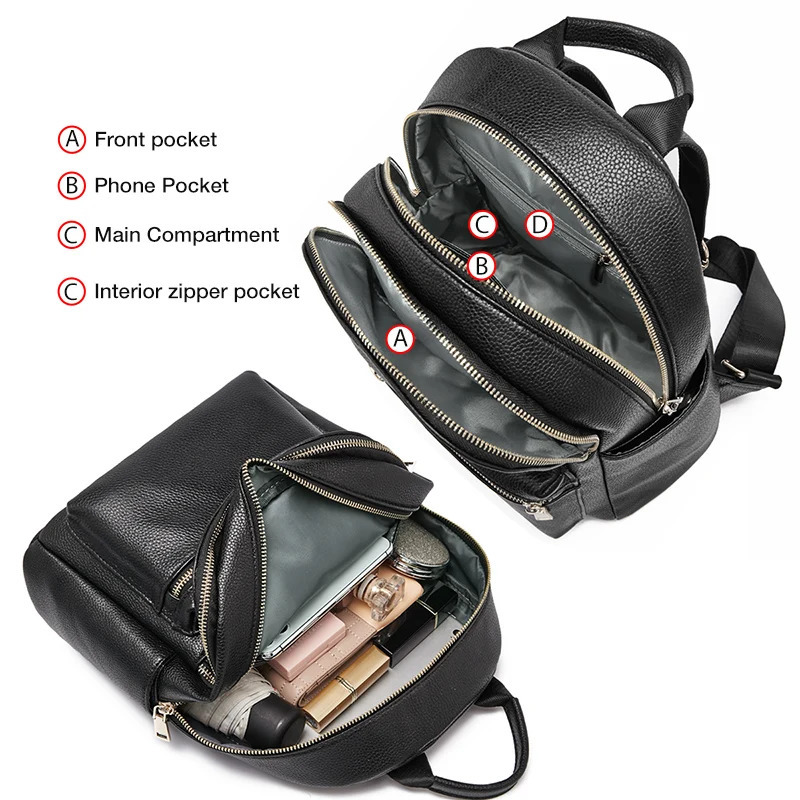 ER Genuine Leather Microfiber Womens Backpack Fashion Female Travel Bag Large Capacity Waterproof y260611 - view 6
