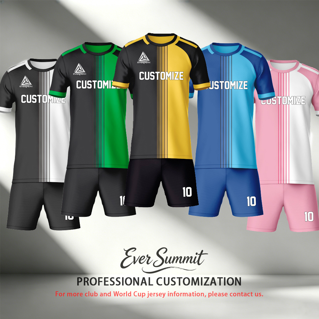 Custom Soccer Jersey Set Men Black Yellow Split Football Uniform with Shorts Personalized Name Number Breathable Quick Dry Team Training Kit