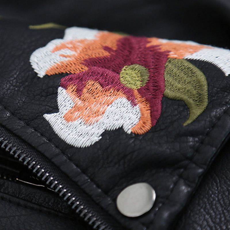 Black Candy Color Pu Leather Jacket Turn Down Collar Rivet Zipper Fashion Cool Outerwear Coat Tops Clothes S18101204
