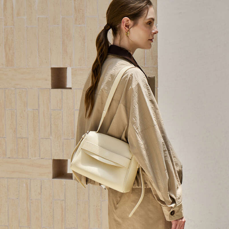 Top Layer Cowhide Soft Leather Shoulder Crossbody High End Commuter Underarm Women Bag Tofu Business Outdoor Daily Carry Pouch SENYY