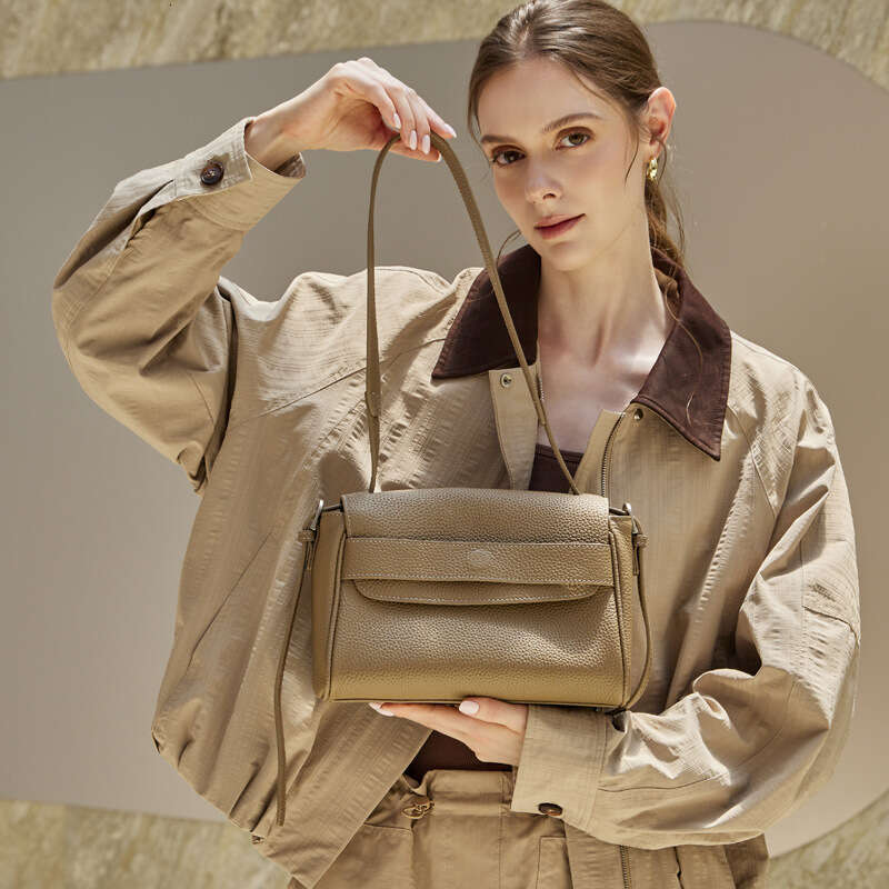Top Layer Cowhide Soft Leather Shoulder Crossbody High End Commuter Underarm Women Bag Tofu Business Outdoor Daily Carry Pouch SENYY