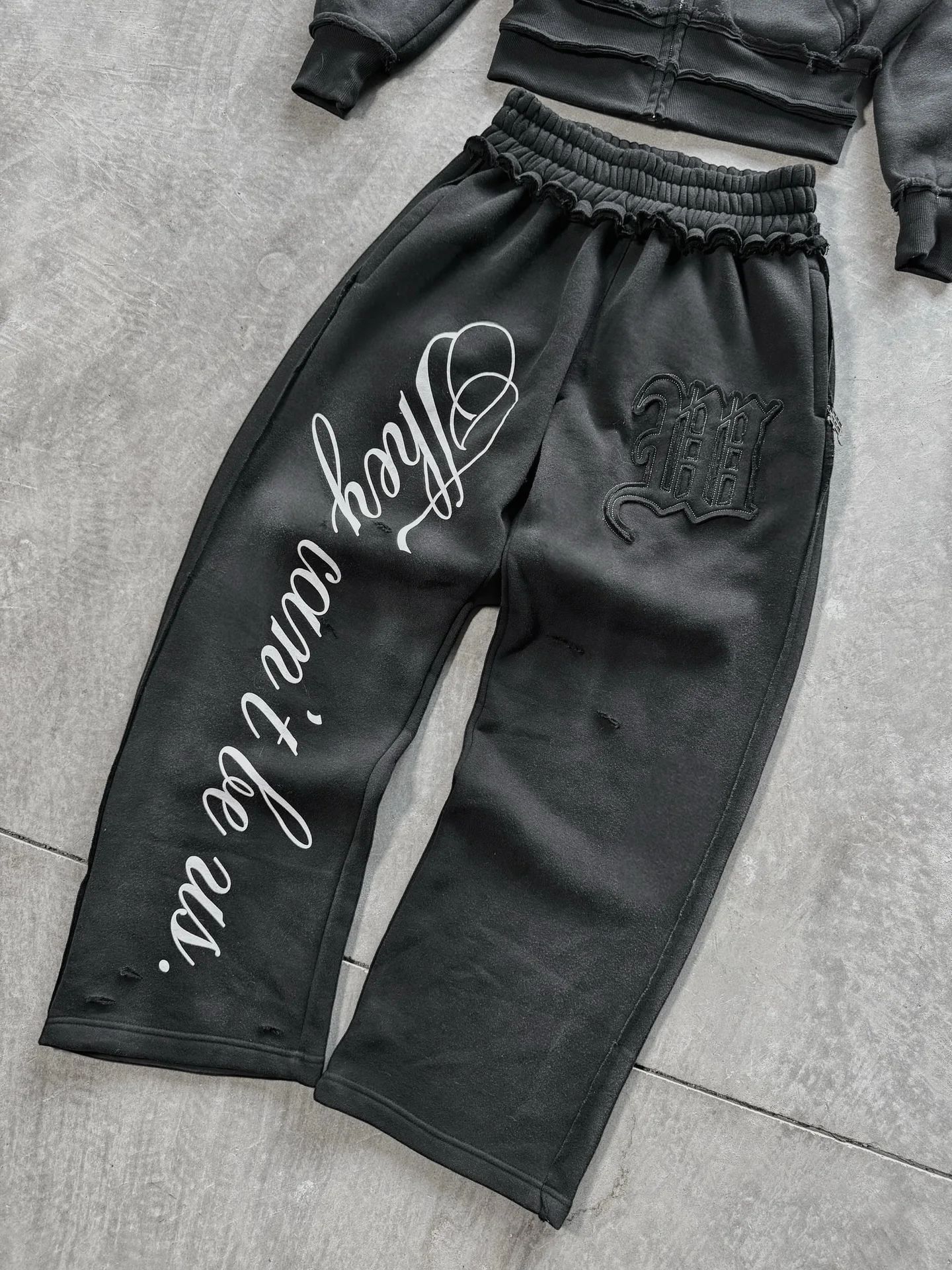 Streetwear Y2k Sports Double Layer Hoodie American Embroidery Patch Pink Zipper Sports Running Pants Casual Sports Two Piece Set 260316