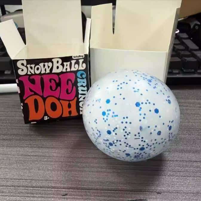 new product NeeDoh Snow Ball Crunch sensory squeeze toy needoh Snow Mud Stress Relief Ball