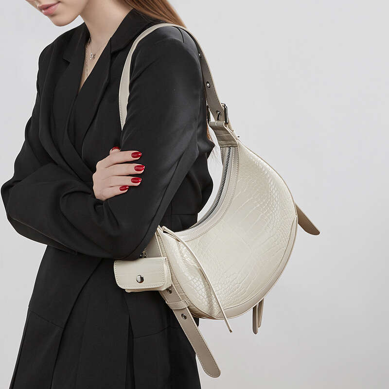 New Model Genuine Leather Niche Design Underarm High End Crescent Bag Commuter Shoulder Crossbody Women Travel Office Outdoor Carry Bag SENYY