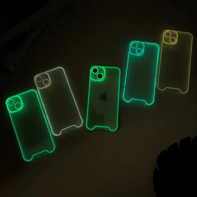 Luminous TPU phone case suitable for iPhone 17pm, luminous 16, transparent 15, anti-drop 14, protective cover 13