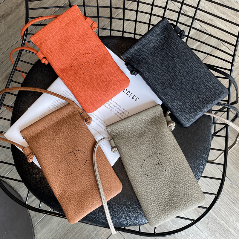 Top Layer Cowhide Mini Women's Shoulder Versatile Genuine Leather Phone Crossbody Makeup Lipstick Bag