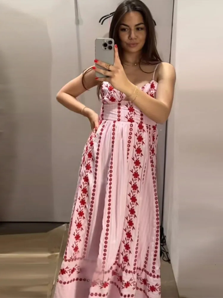 Sleeveless Womens Floral Print Maxi Dress Spaghetti Strap Sweetheart Neck Flowy Boho Vacation Dresses Summer Cute Wear 260526 - view 5
