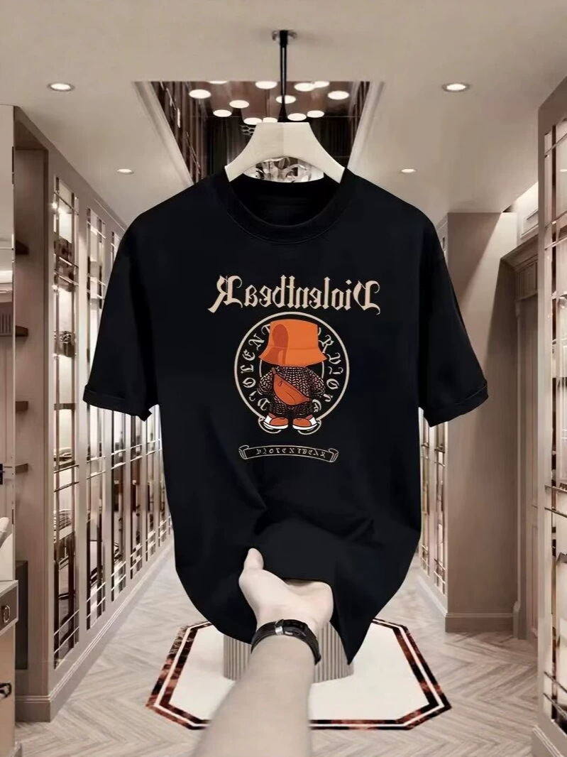 2026 Summer New Crew Neck T-Shirt, Men's Stylish Casual Loose Fit Short Sleeve Tee