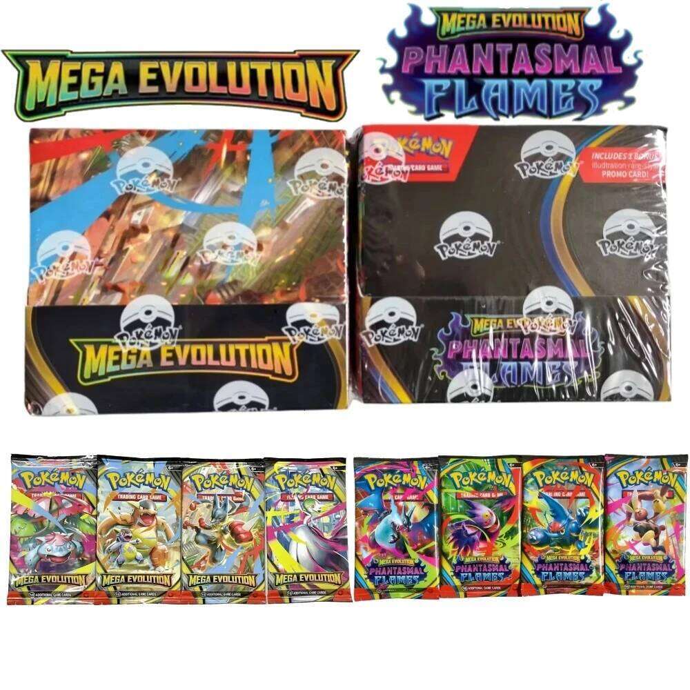 360PCS English Mega Booster Box Ascended Heroes Phantasmal Flames Holographic Rare TCG Cards for Gift Collection 26L0527