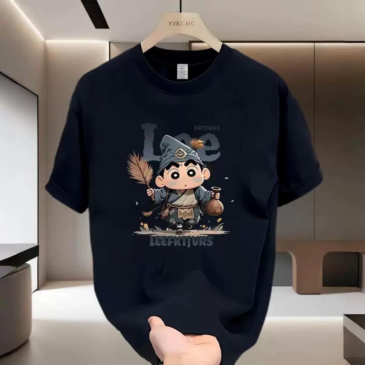 2026 Summer New Arrival Streetwear Cartoon Print T-Shirt, Men's Loose Trendy Premium Casual