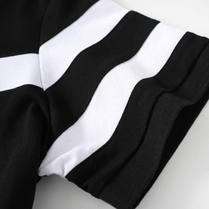Luxury Young Men's Designer Polo Shirt T-shirt High-end Quality Skin Friendly Comfortable Black And White Striped Lapel Short Sleeved Fashion Ver - view 7