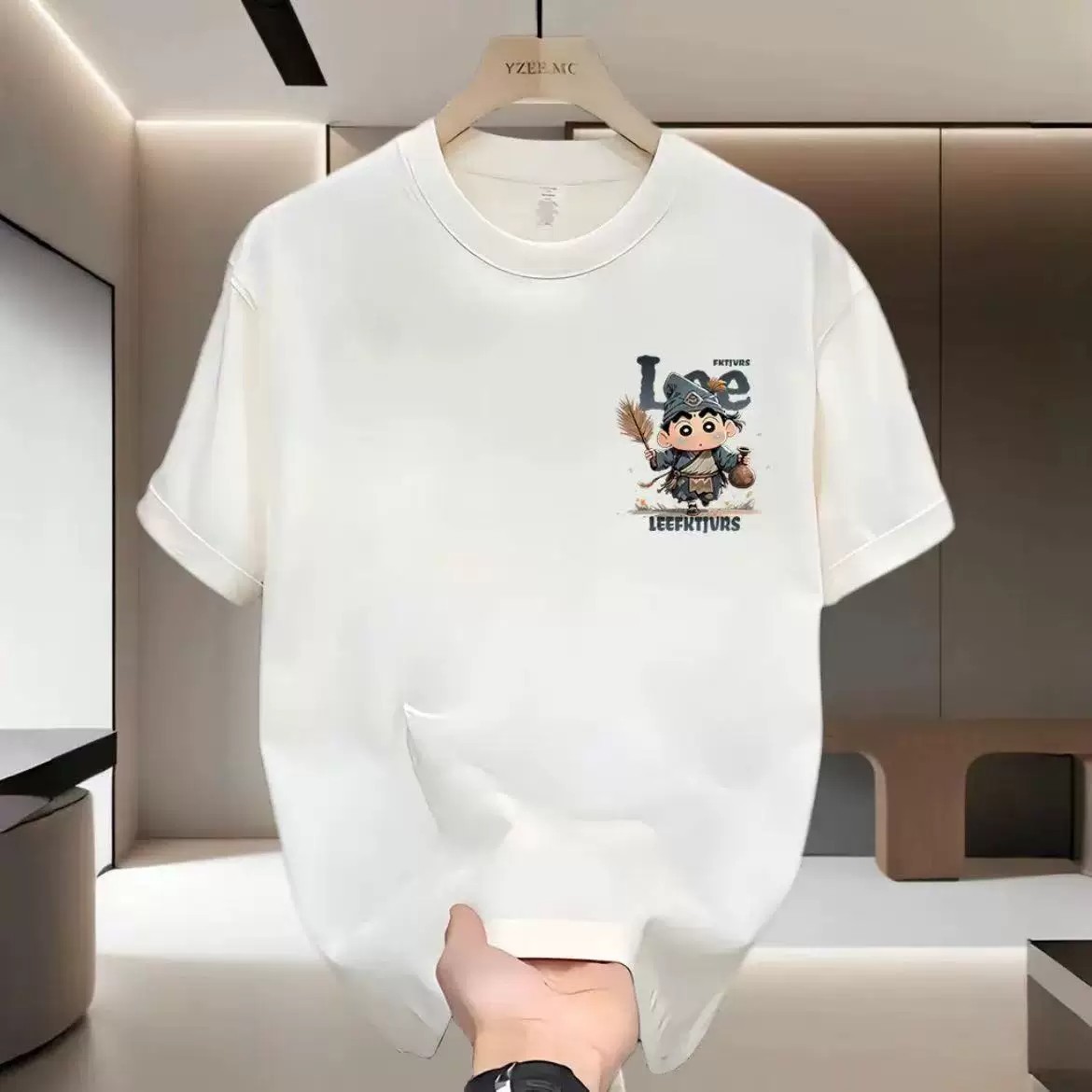 2026 Summer New Arrival Streetwear Cartoon Print T-Shirt, Men's Loose Trendy Premium Casual