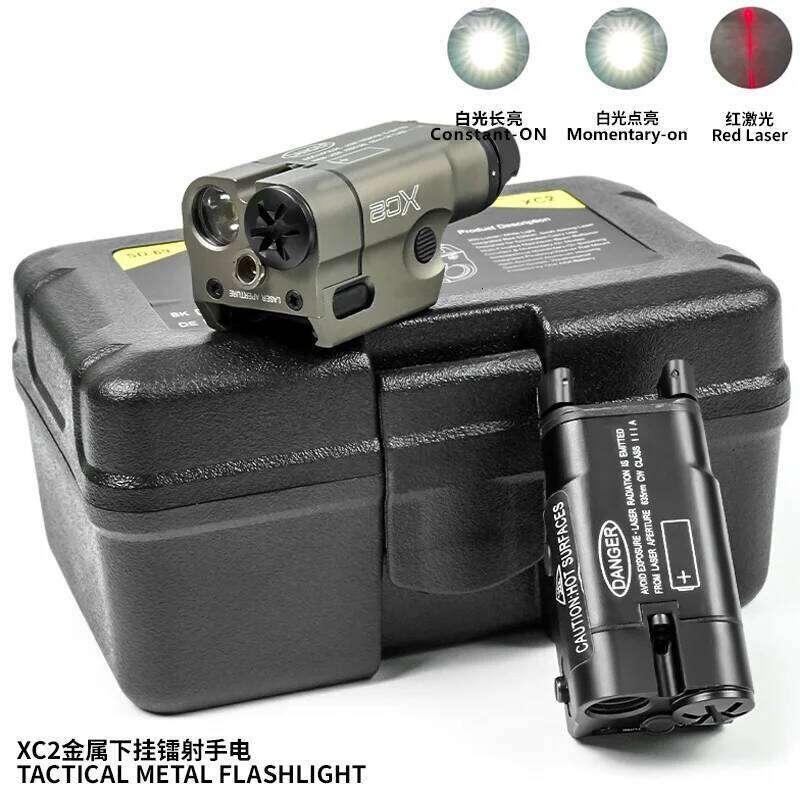 US Warehouse XC2 XC1 Red Dot Laser LED Mini Flashlight Hanging Tactical Light for 20MM Rail Airsoft Hunting Accesssories W260514 - view 6