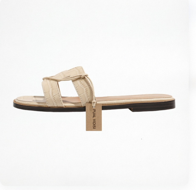 Womens Black Crocodile Embossed Slide Sandals Strap Flat Sole For Summer Casual Daily Wear - view 3