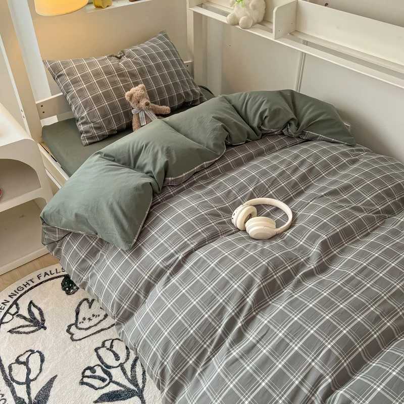 Nordic Wash Cotton Bedding Set Duvet Cover with Pillowcase Bed Sheet Set Comforter Cover Bed Linens Set Single Full Queen SizeR260528