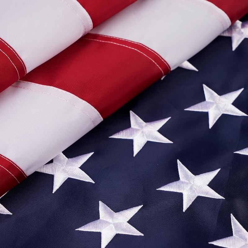 10pc American Flag for Outside 2X3 FT, Deluxe Heavy Duty, All Weather High Wind USA US Flag with Embroidered Stars, Sewn Stripes, Brass Grommets