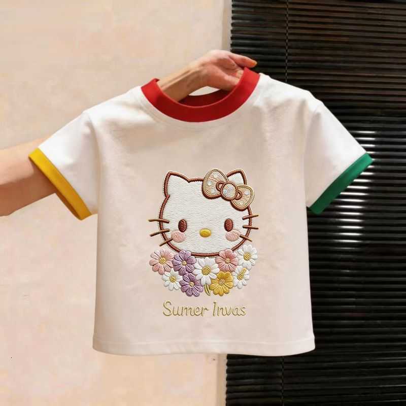 Boys and girls pure cotton short-sleeve T-shirt 2026 summer new style childrens color-blocked round-neck top baby summer wear base shirt L260528