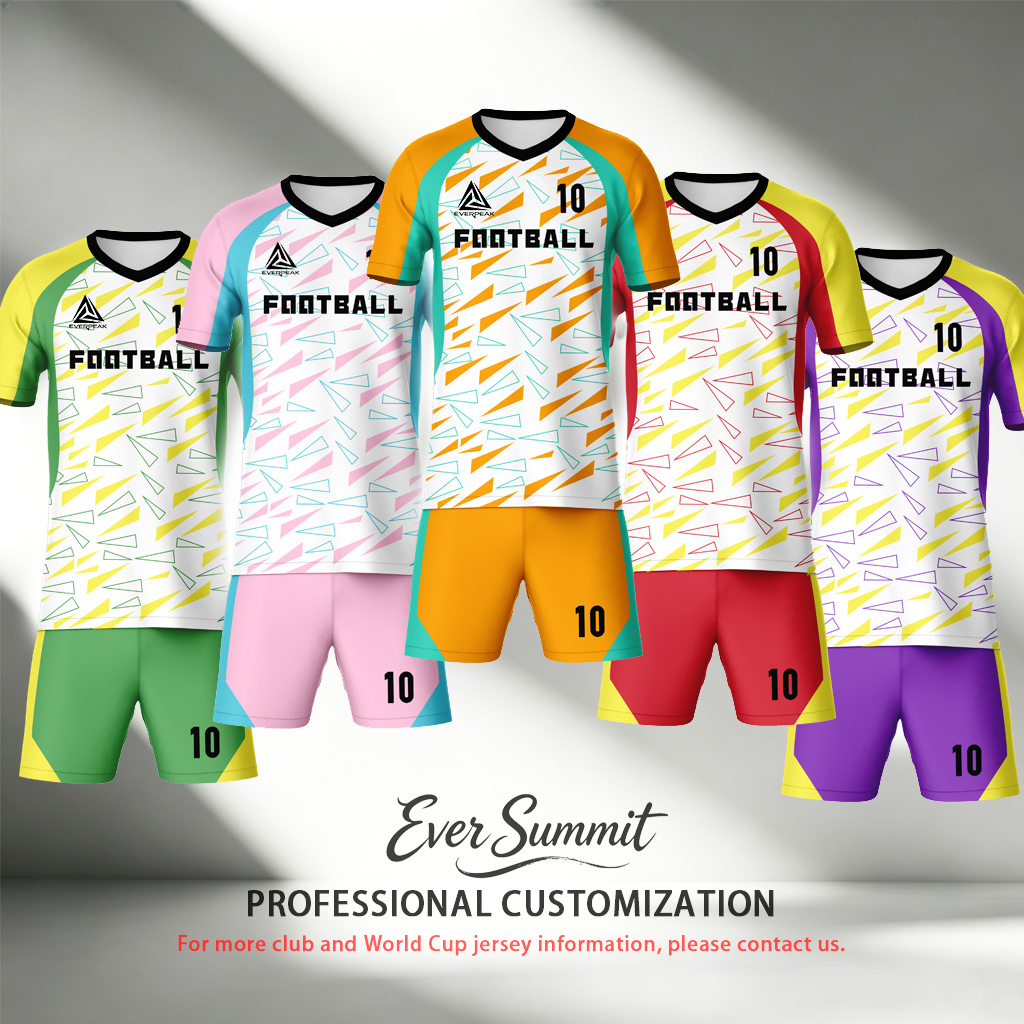 Custom Pink Blue Soccer Uniform Quick Dry Breathable Football Jersey and Shorts Kit Personalized Sportswear for Adult Youth Training Matches