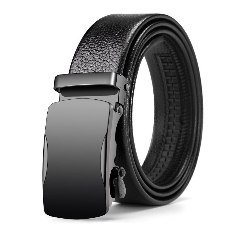 Business Men's Fashion Leather Belt With High Quality Stainless Steel Buckle Head Hooker Mens Accessory