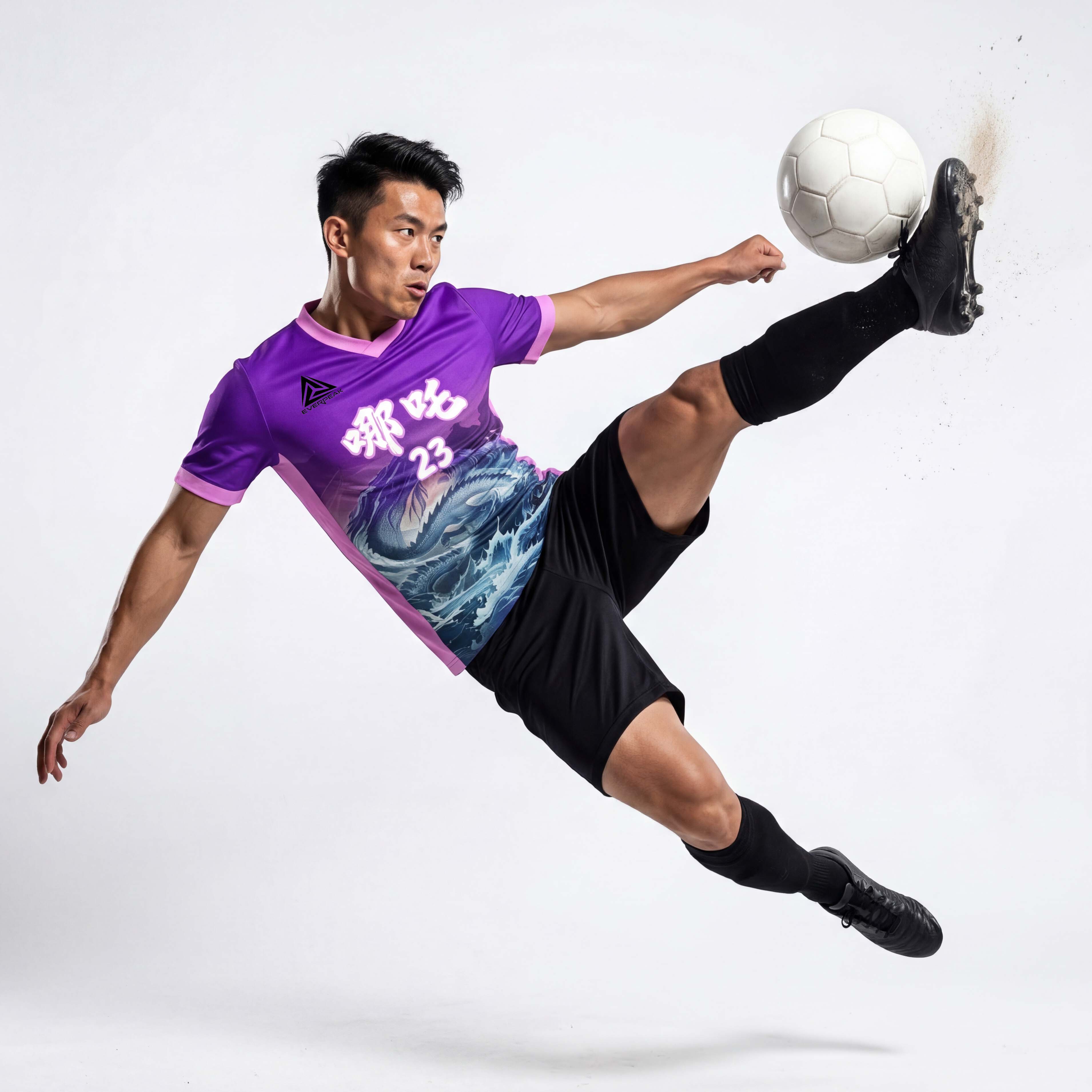 Custom Nezha Chinese Style Soccer Jersey Set Quick Dry Football Uniform with Shorts Customizable Team Name Number - view 4