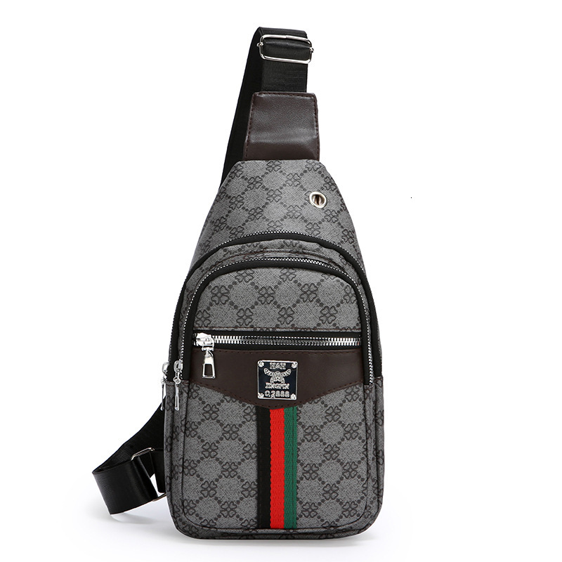 Designer Bag Unisex Chest Fashionable Phone PU Texture Trendy Print Lightweight Shoulder Casual Travel Crossbody Bag