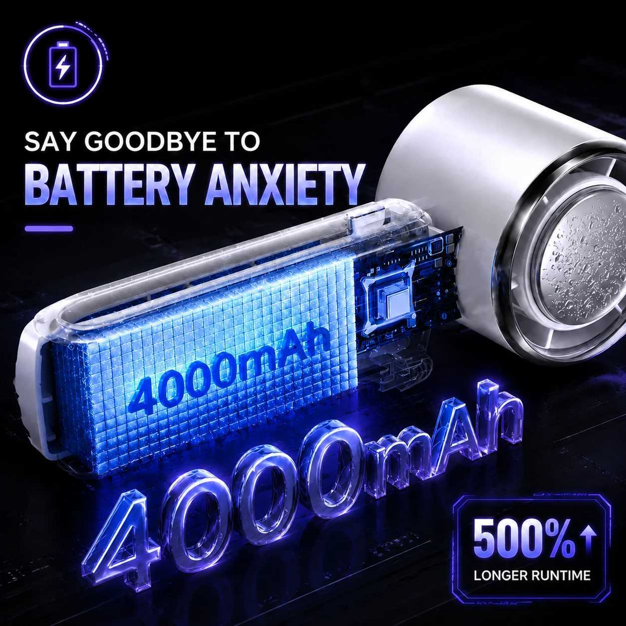 Portable Cooling Fan 5-Speed Strong Wind Foldable Neck Hanging Fan 9H Long Battery 4000mAh Mini Air Cooler for Travel Outdoo C260528