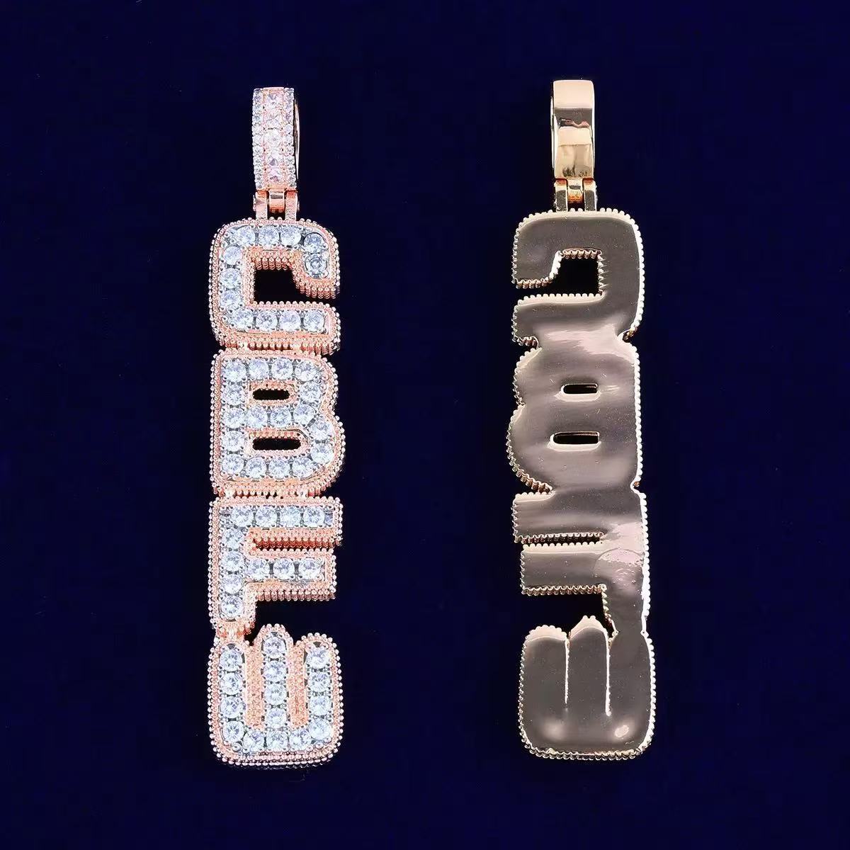 Rapper Jewelry VVS Moissanite Iced Out Full Diamonds Hip Hop Jewelry Personalized Letter Custom Colored Name Pendant