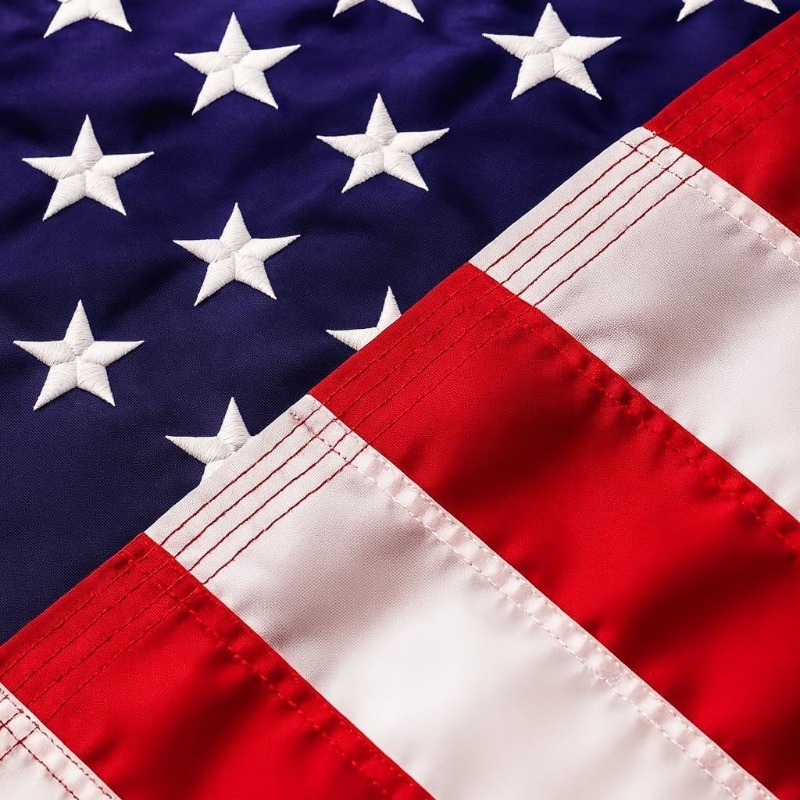 10pc American Flag for Outside 2X3 FT, Deluxe Heavy Duty, All Weather High Wind USA US Flag with Embroidered Stars, Sewn Stripes, Brass Grommets