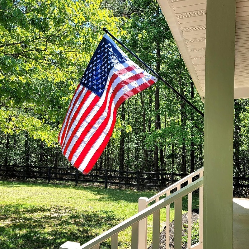 10pc American Flag for Outside 2X3 FT, Deluxe Heavy Duty, All Weather High Wind USA US Flag with Embroidered Stars, Sewn Stripes, Brass Grommets