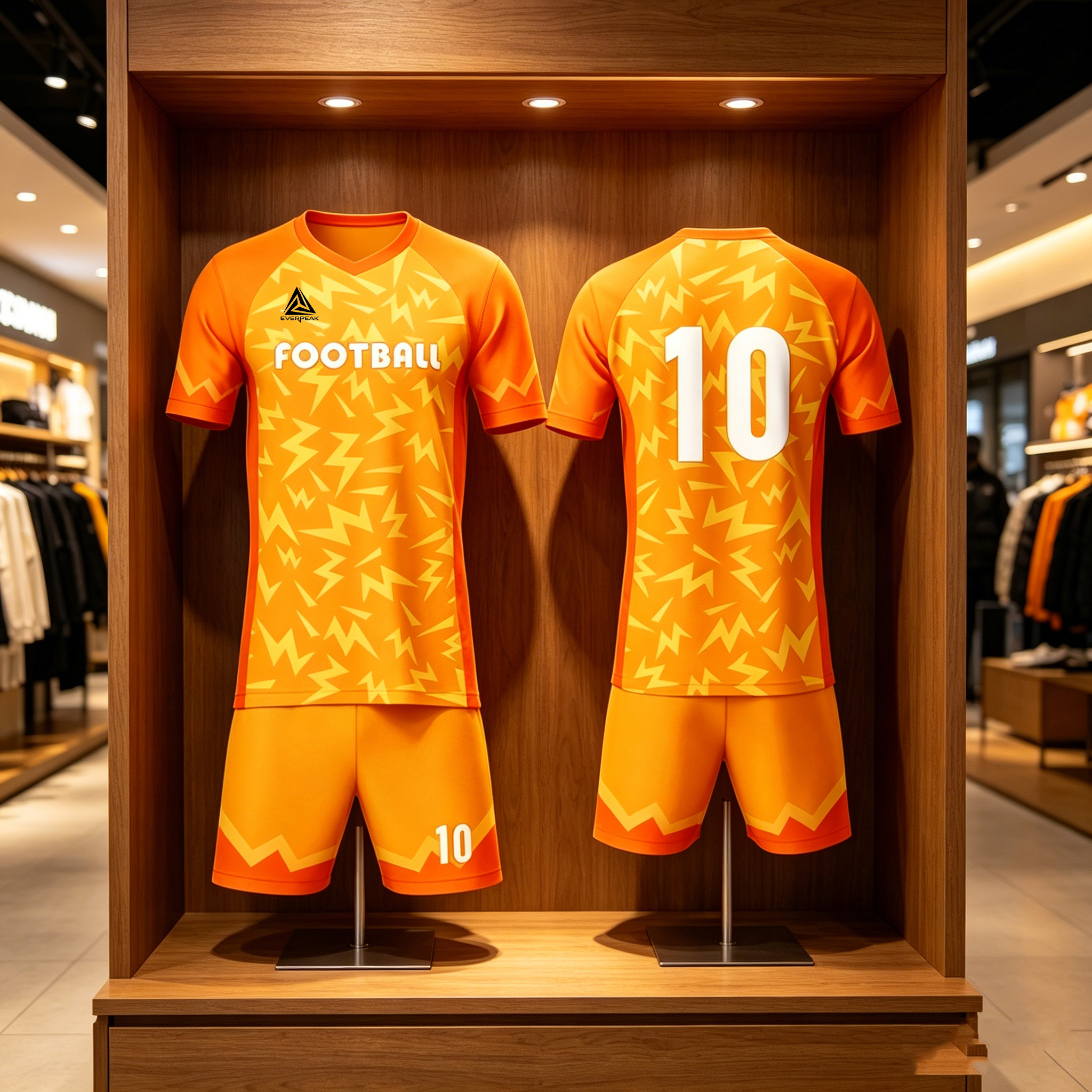 Custom Orange Yellow Soccer Uniform Quick Dry Breathable Football Jersey and Shorts Kit Personalized Sportswear for Adult Youth Training Matches - view 6