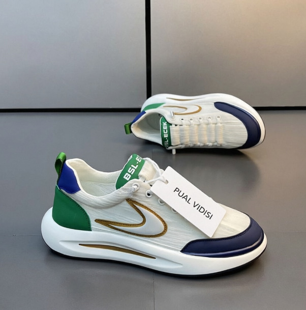 Unisex White Green Blue Chunky Sneakers Fashion Gifts Breathable Mesh For Casual Street Daily Wear