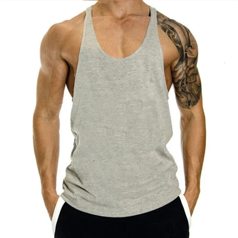 100 Cotton Bodybuilding Jogger Gym Singlet Training Tank Top Vest Shirt Sleeveless Fitness For Men 260527