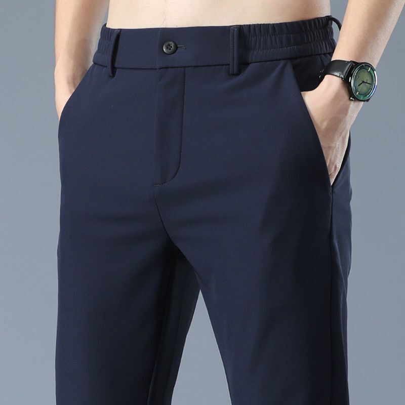 Men's Designer Pants Men Spring Autumn Thick Long Pants Men's Stretch Slim Fit Versatile Business Draped Elastic Waist Long Pants Pantalones - view 3