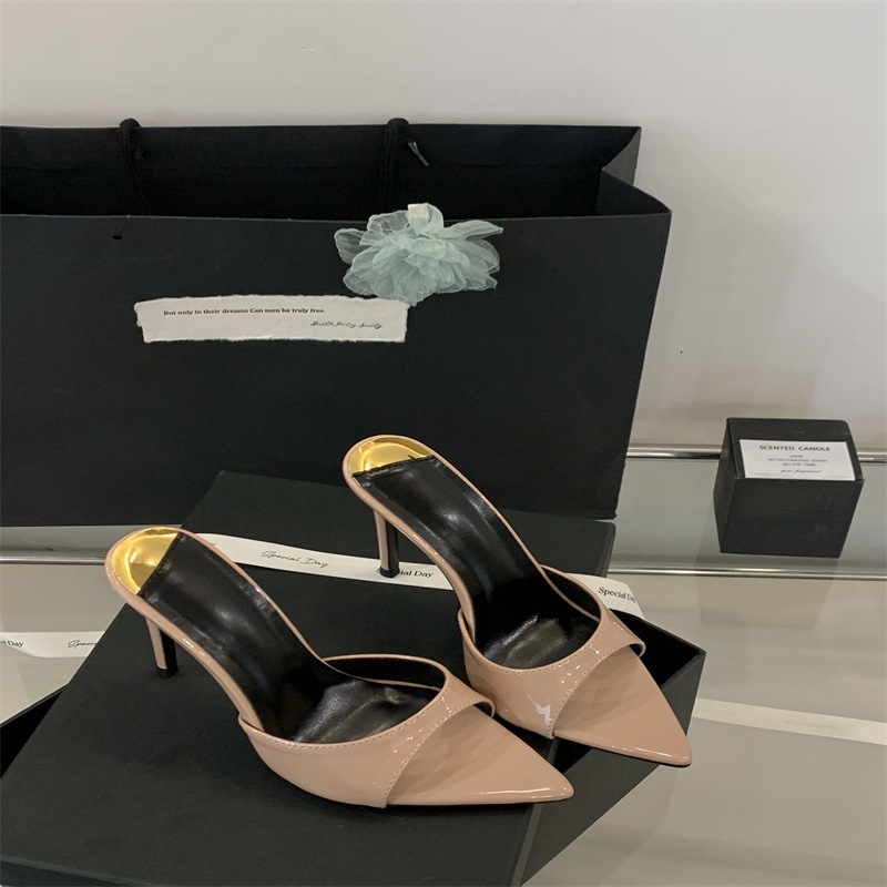 Womens Multi Color Pointed Toe Stiletto Mules Patent Leather For Party Evening Fashion Gifts Daily Wear - view 4