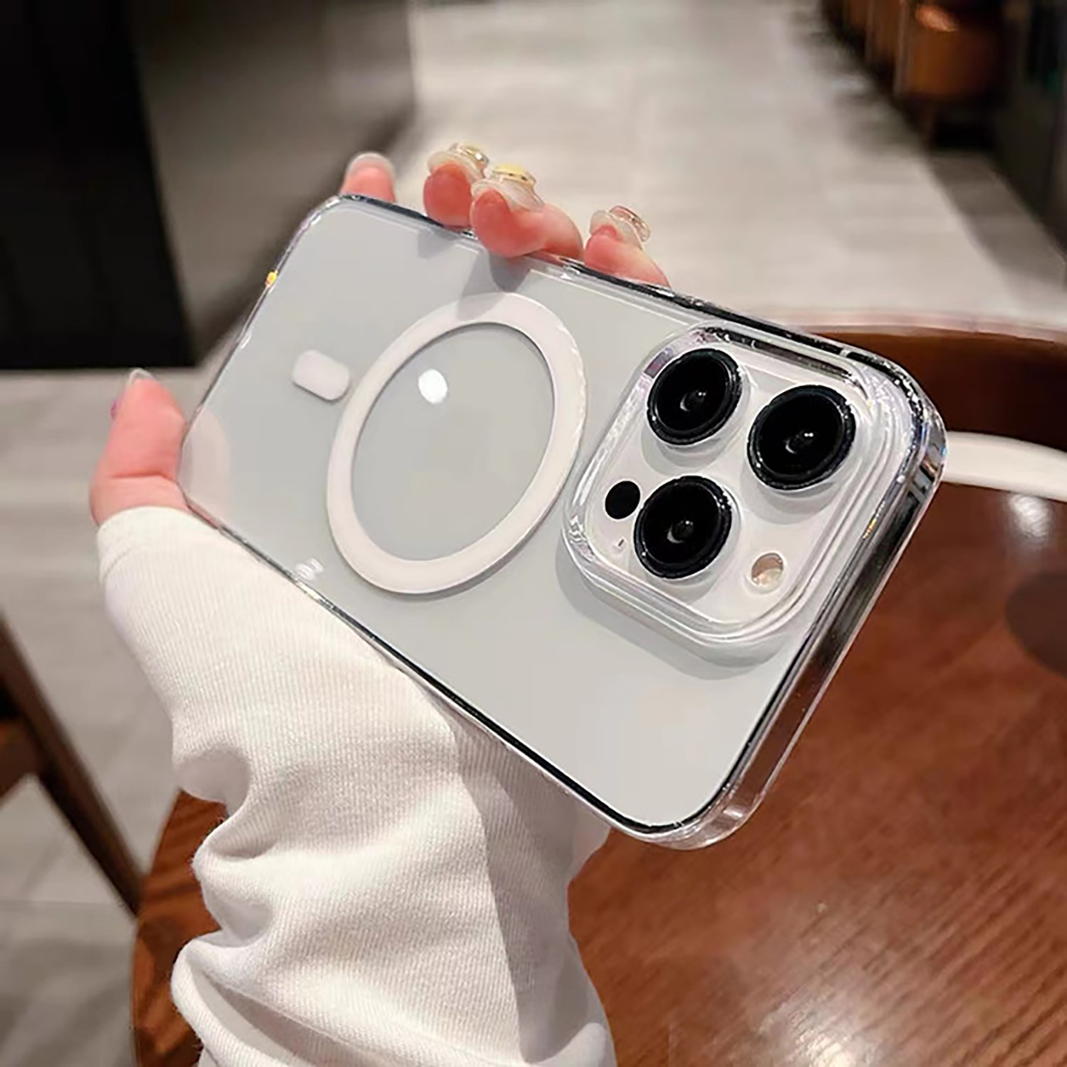 Magnetic Phone Case for iPhone 16E,Clear Acrylic Protective Cover Compatible with iPhone 17/12,Supports Magnetic Wireless Charging