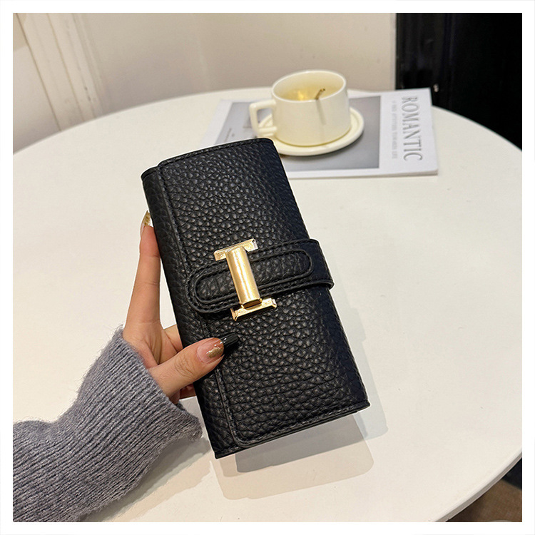 Designer Bag Handheld for Women, Long Large Capacity, Multiple Card Slots, Simple Short Style, Trendy High-end Fashion, New Litchi Texture Wallet - view 8
