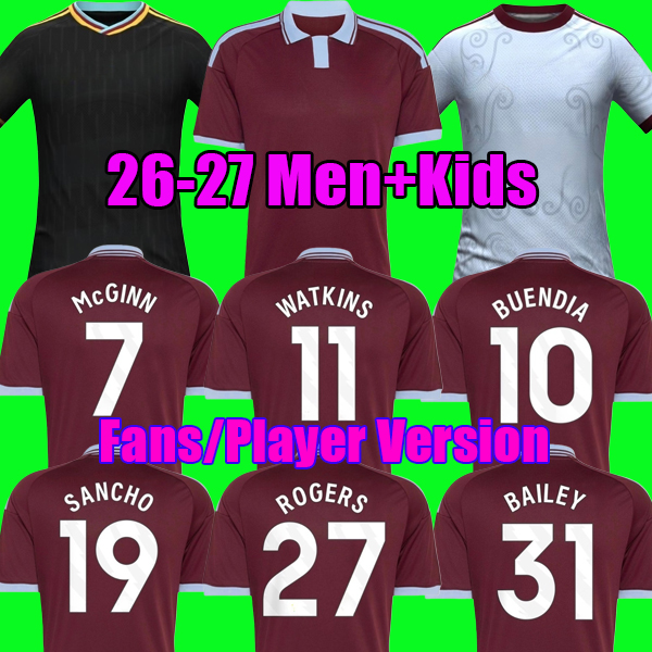 S-4XL WATKINS Aston 26 27 Soccer Jerseys BAILEY McGINN ONANA ABRAHAM SANCHO ALYSSON villa 2026 2027 BUENDIA ELLIOTT KONSA ROGERS Football kit Shirt S-4XL WATKINS Aston 26 27 Soccer Jerseys BAILEY McGINN ONANA ABRAHAM SANCHO ALYSSON villa 2026 2027 BUENDIA ELLIOTT KONSA ROGERS Football kit Shirt