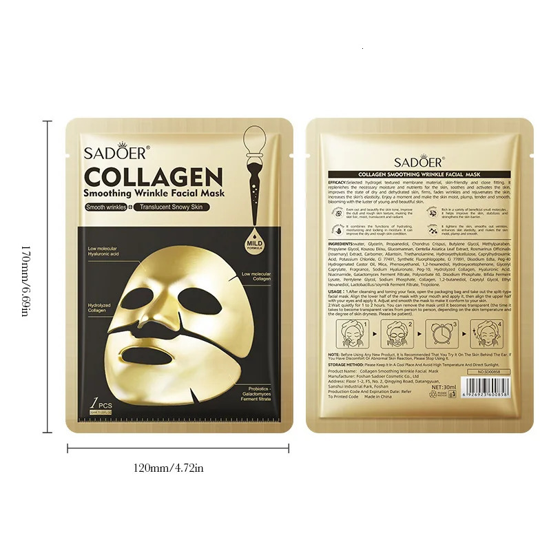 SADOER Golden Collagen Facial Masks izing -Aging s Face Mask Sheet Collagen Masks Skin Care Product 260520
