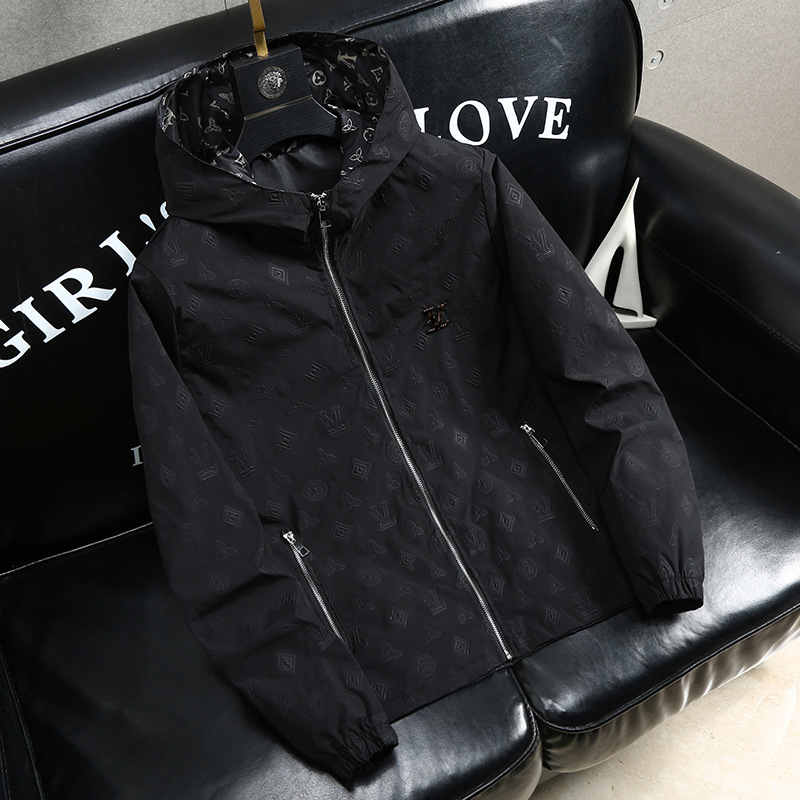 Free shipping 2026 spring and summer new arrival light luxury men's casual hooded loose fitting fashionable trendy jacket trendy versatile coat