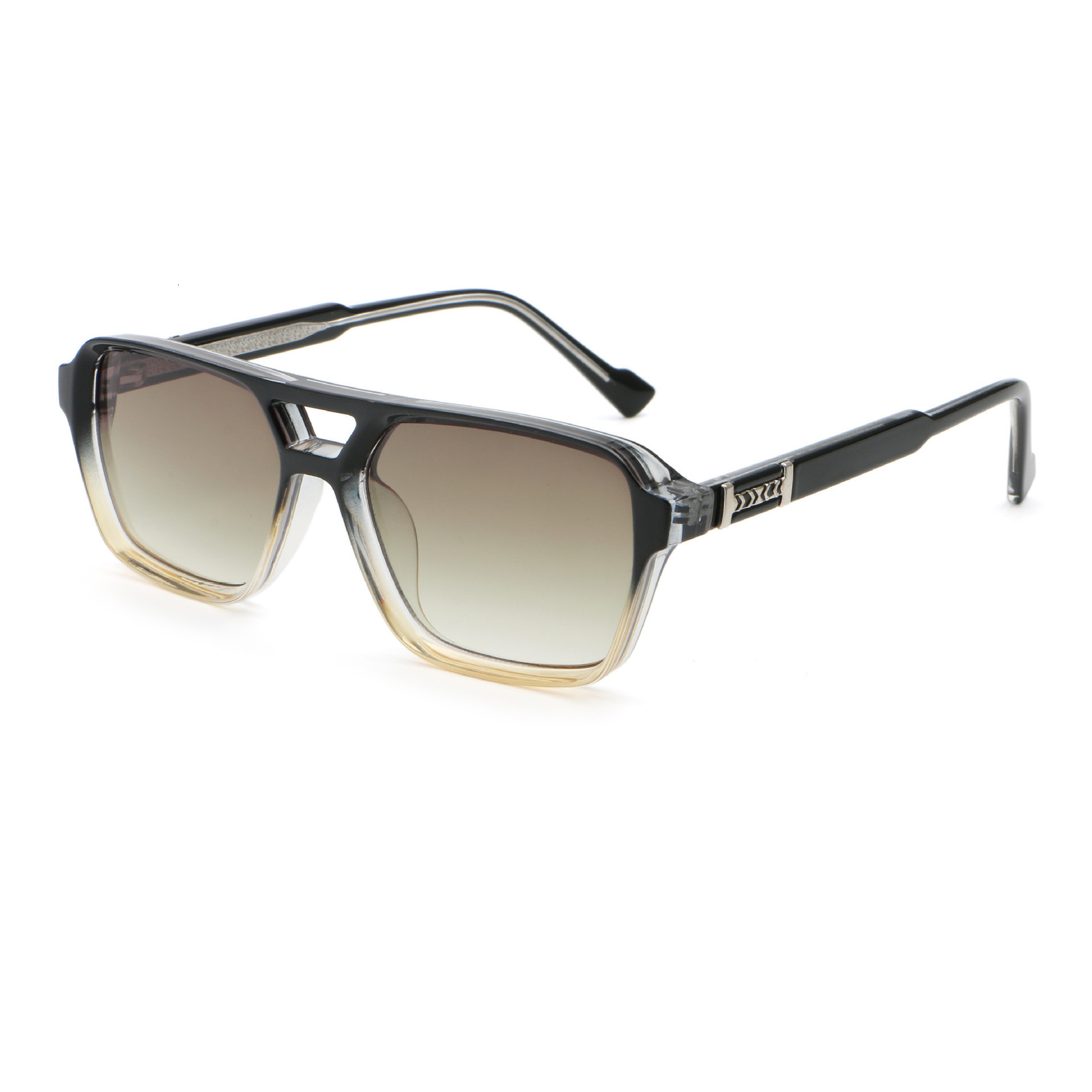 2026 New Anti-UV Double-Beam Sunglasses for Men Matte Texture Large Frame Glasses Womens Pilot Sunglasses 260508